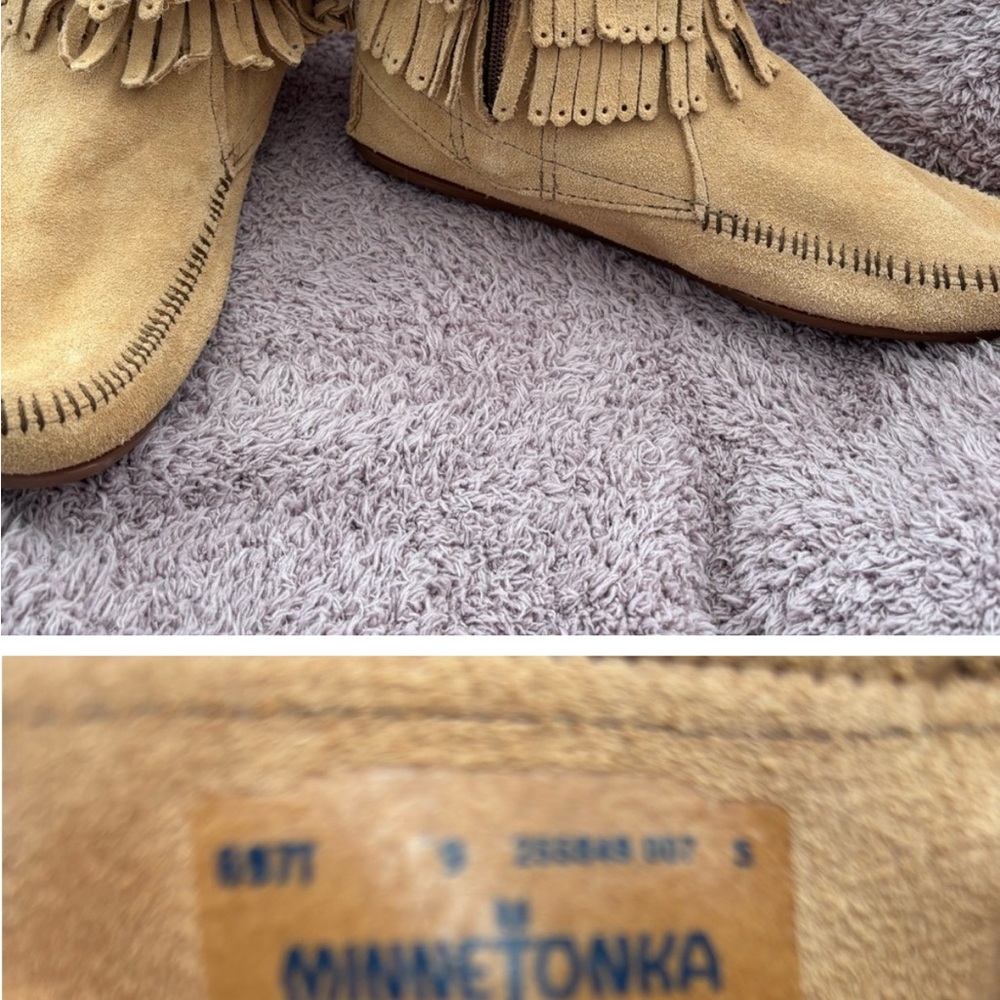 Minnetonka Tan Fringe Ankle Boots size 9 $20.00